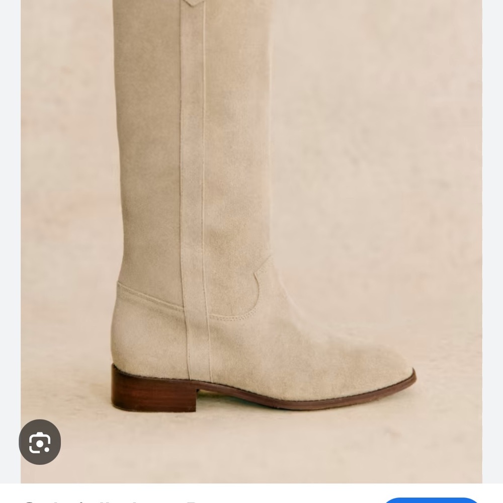 Sezane Cream Knee-High Women's Boots